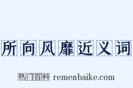 所向风靡近义词是什么意思的图片